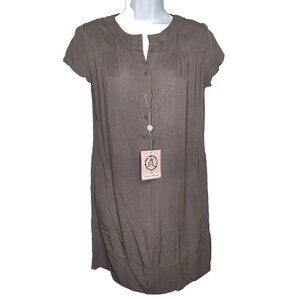 English Laundry Beatrix MIni Shift Shirt Dress Size XS Gray Relaxed Fit Pockets
